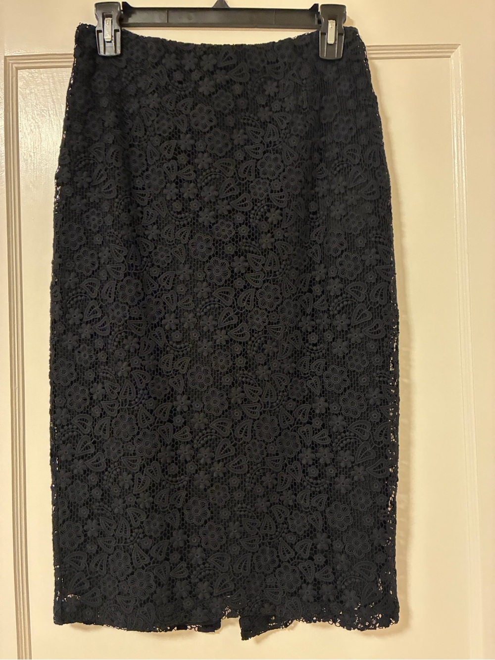 RED Valentino Navy Floral Lace Pencil Skirt